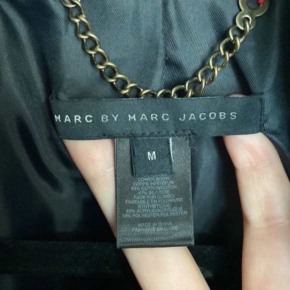 MARC by Marc Jacobs M Black with Gold Buttons Military Peacoat Coat - Picture 2 of 4